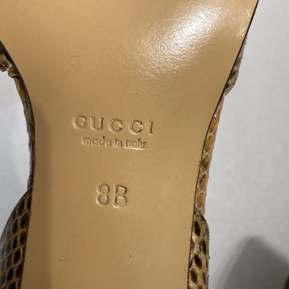 Gucci snakeskin D’orsay open toe heels size 8B - Picture 12 of 16